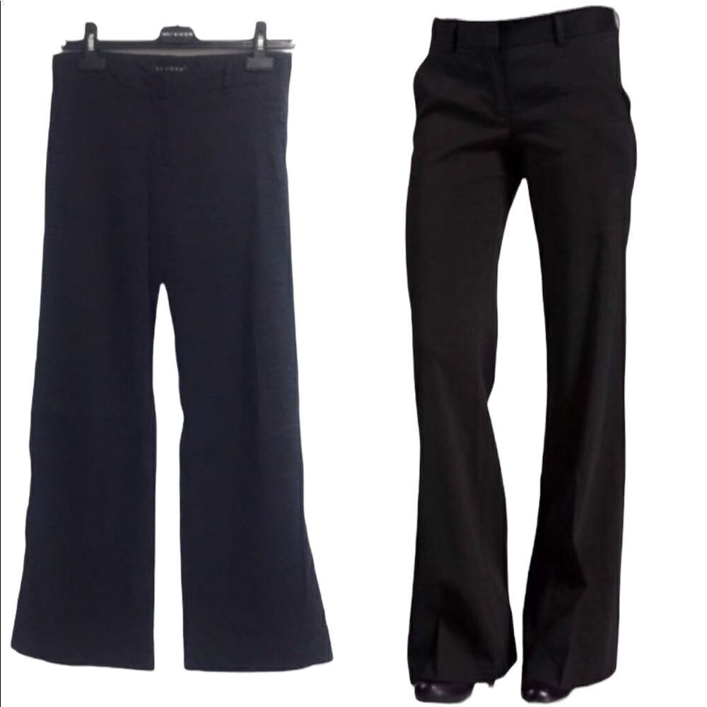 THEORY Emery Crunch Linen Wide Leg Pants Black 0